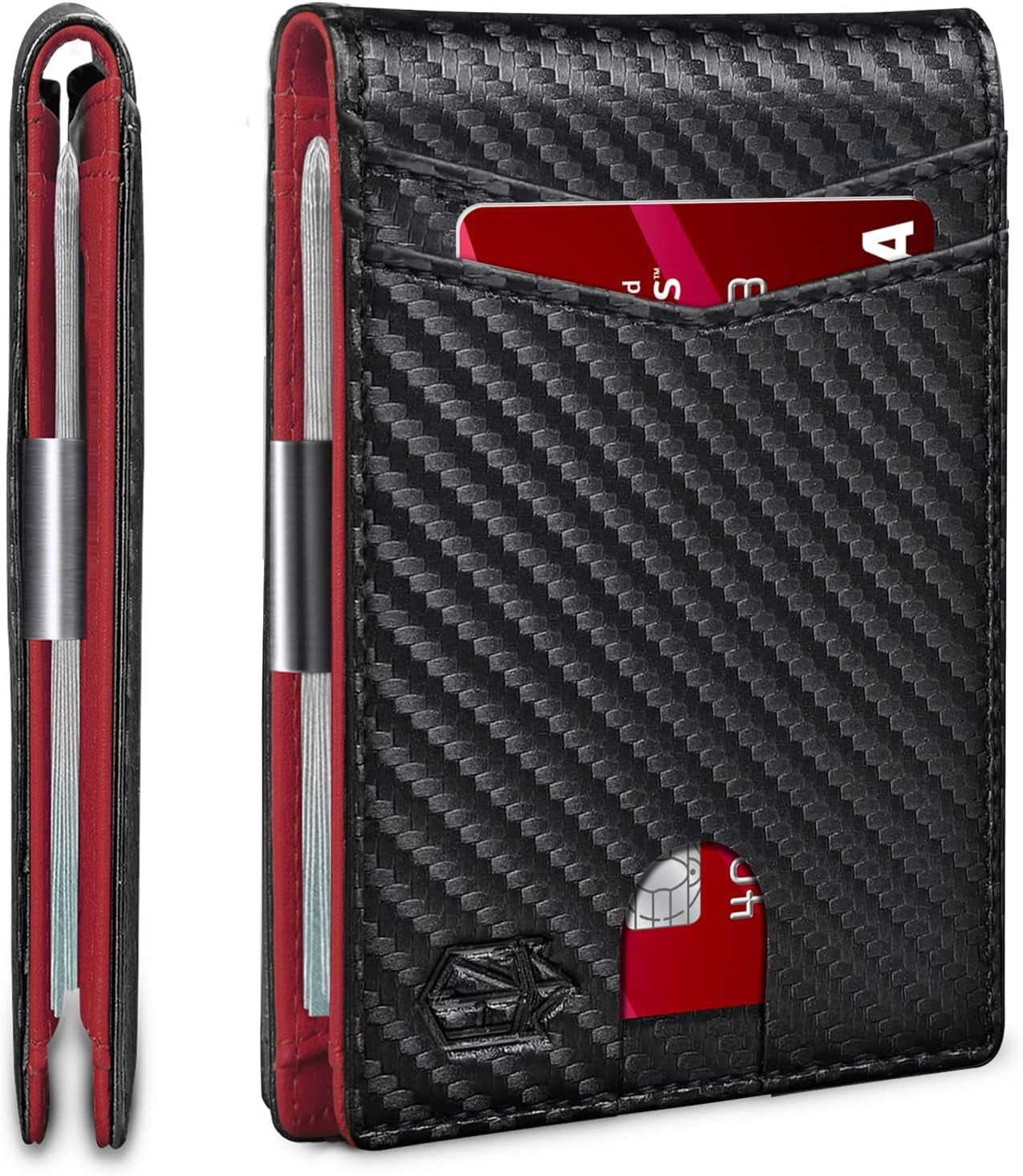 Zitahli Sport Fan Wallets for Men,Mens Bifold Wallet 10-12 Cards, Slim Leather Wallet with Money Clip & ID Window, RFID Blocking Thin Minimalist Credit Card Holder Gifts for Men