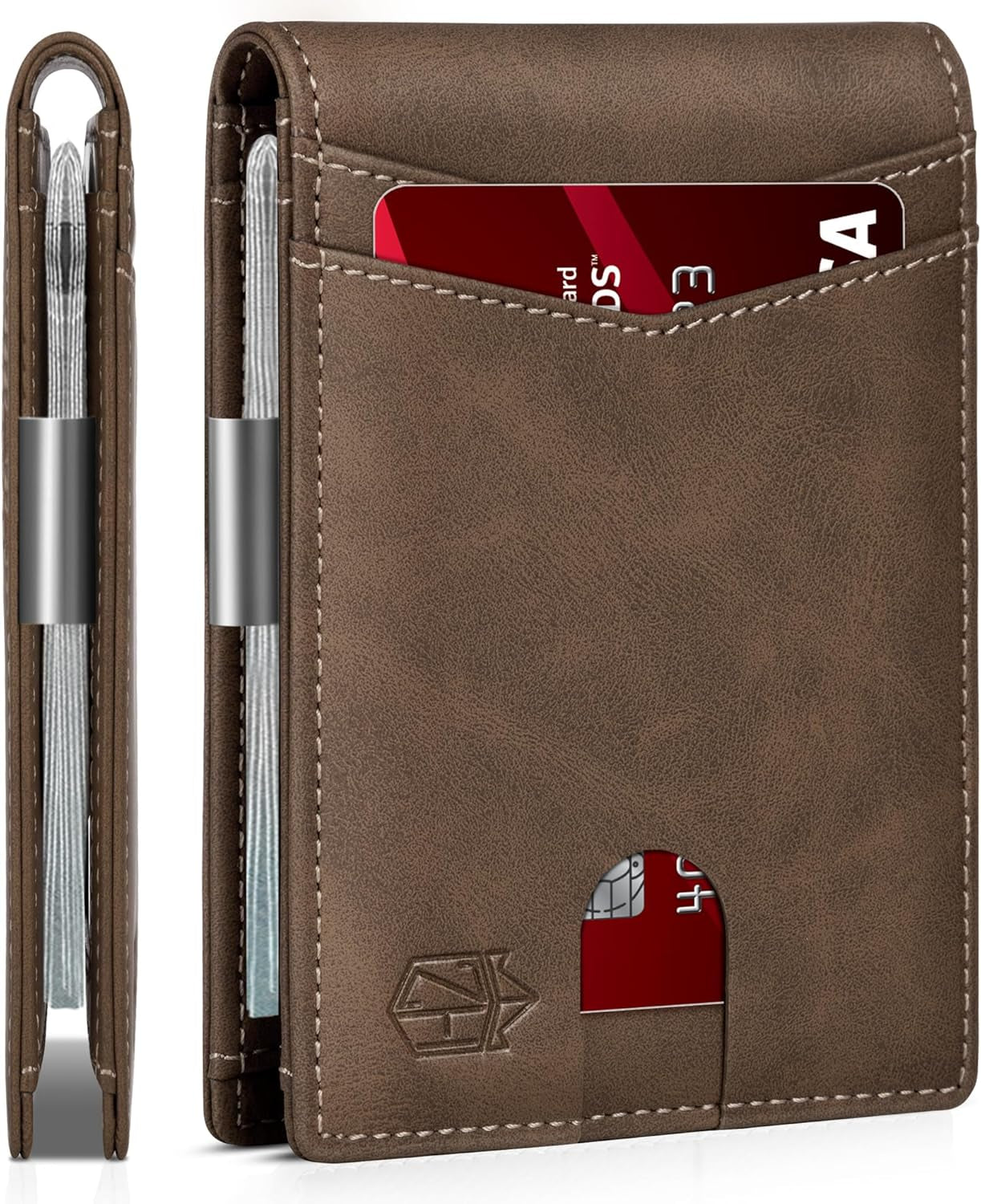 Zitahli Sport Fan Wallets for Men,Mens Bifold Wallet 10-12 Cards, Slim Leather Wallet with Money Clip & ID Window, RFID Blocking Thin Minimalist Credit Card Holder Gifts for Men