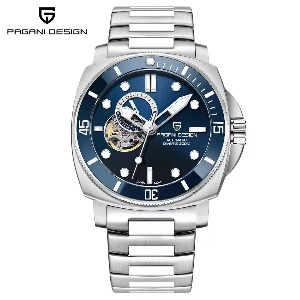 PAGANI DESIGN 2024 Original 43MM Men'S Automatic Mechanical Watch NH39 200M Waterproof AR Sapphire Mirror Watches for Men 