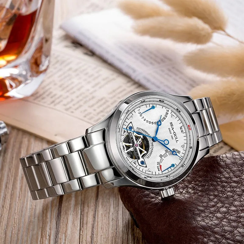Seagull Flywheel Series Men'S Watch Xidong Mechanical Watch 316L Precision Steel Band 39Mm Business Watch Relojes Para Hombres