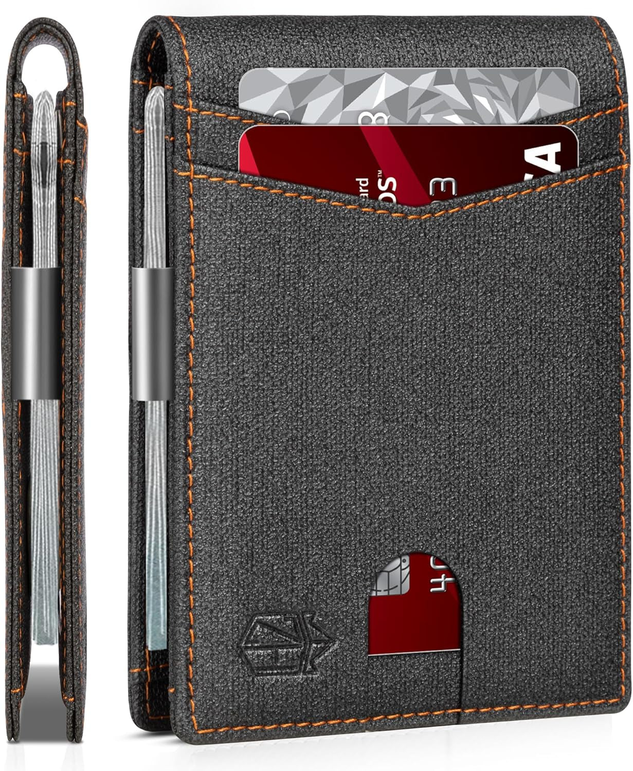 Zitahli Sport Fan Wallets for Men,Mens Bifold Wallet 10-12 Cards, Slim Leather Wallet with Money Clip & ID Window, RFID Blocking Thin Minimalist Credit Card Holder Gifts for Men