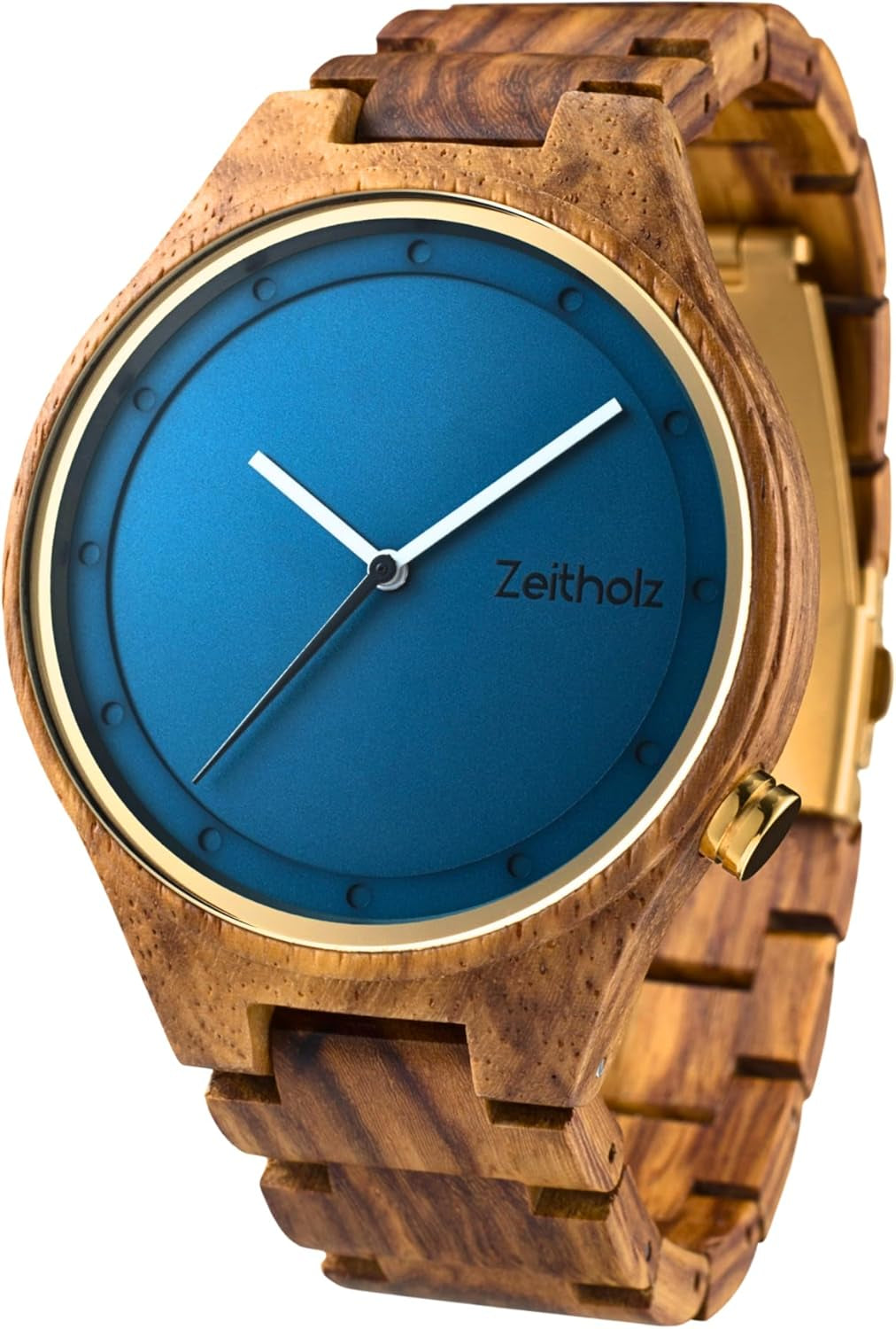 Zeitholz Wood Watches for Men, Wooden Watch, Gifts, Big Face, Analog Watch, Stolpen Collection 42Mm, 100% Natural Wood with Japanese Quartz Movement.