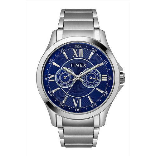 Timex Silver Men's Multi Blue Dial Watch