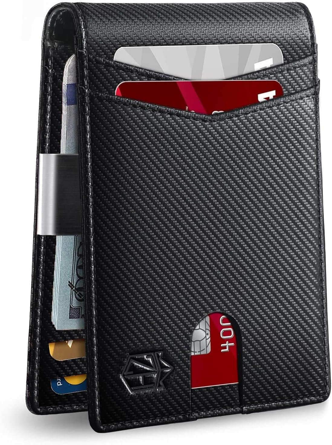 Zitahli Sport Fan Wallets for Men,Mens Bifold Wallet 10-12 Cards, Slim Leather Wallet with Money Clip & ID Window, RFID Blocking Thin Minimalist Credit Card Holder Gifts for Men