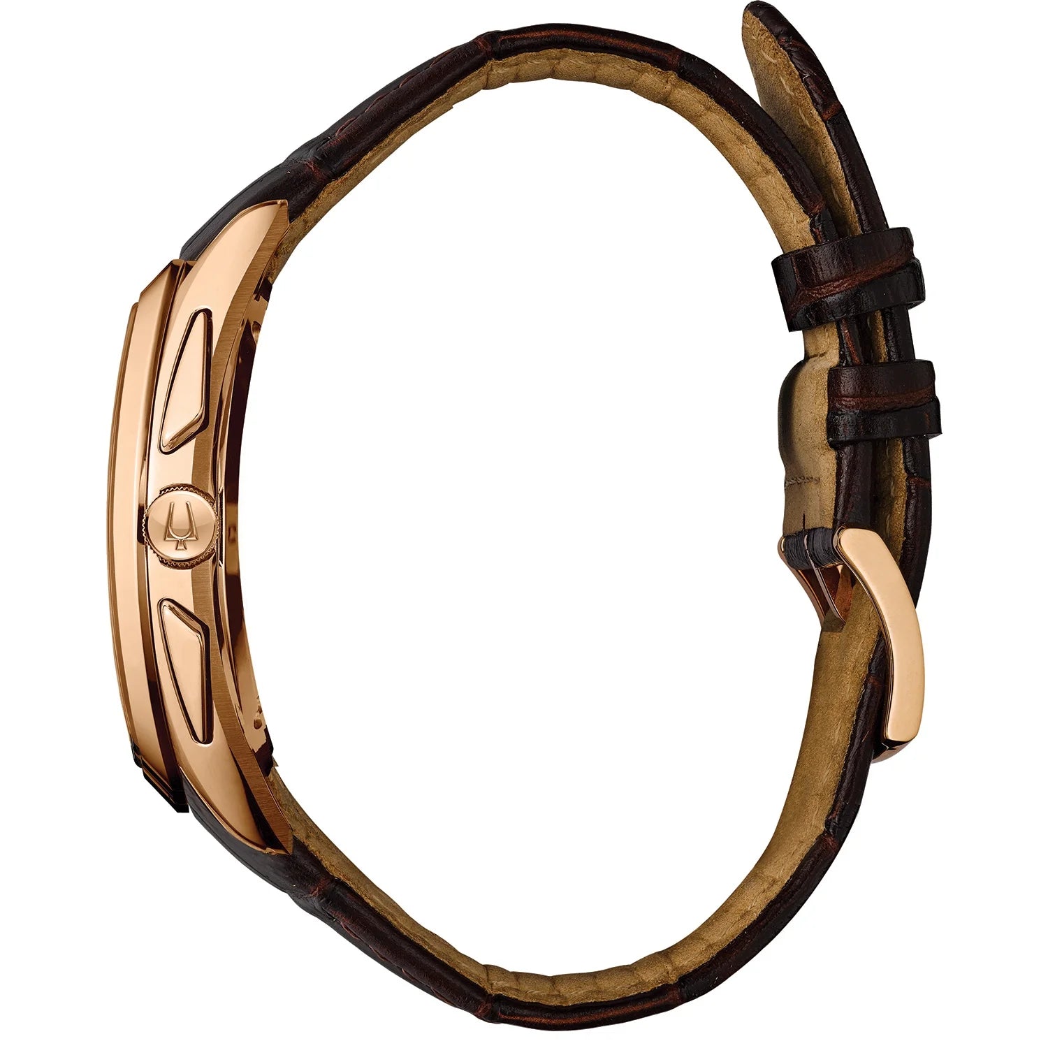 Men'S Curv Stainless Steel/Rose Gold Watch 97A124