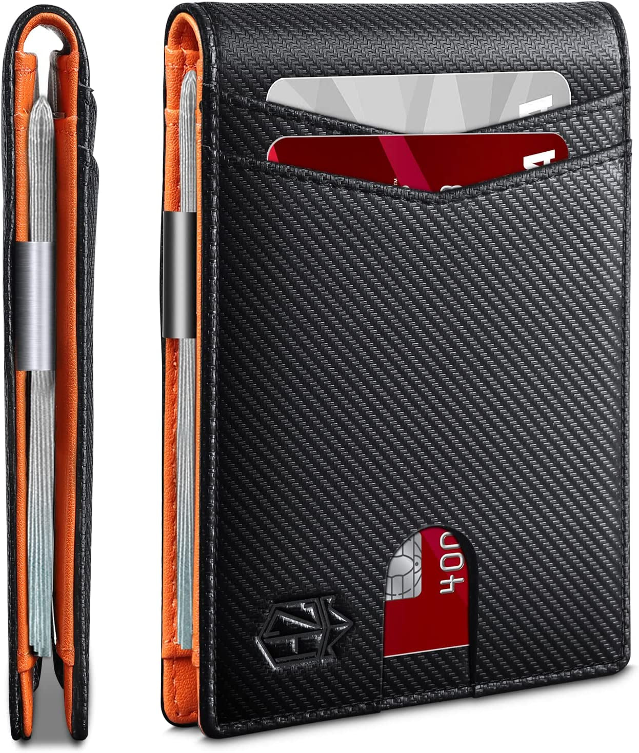 Zitahli Sport Fan Wallets for Men,Mens Bifold Wallet 10-12 Cards, Slim Leather Wallet with Money Clip & ID Window, RFID Blocking Thin Minimalist Credit Card Holder Gifts for Men