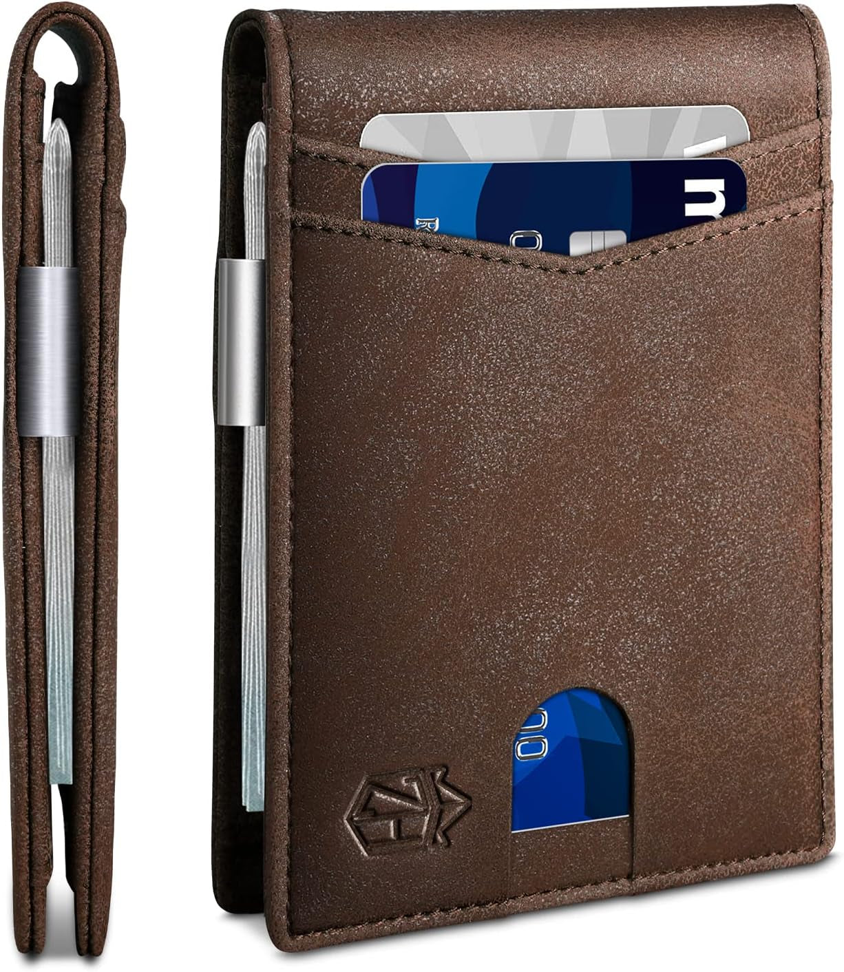 Zitahli Sport Fan Wallets for Men,Mens Bifold Wallet 10-12 Cards, Slim Leather Wallet with Money Clip & ID Window, RFID Blocking Thin Minimalist Credit Card Holder Gifts for Men