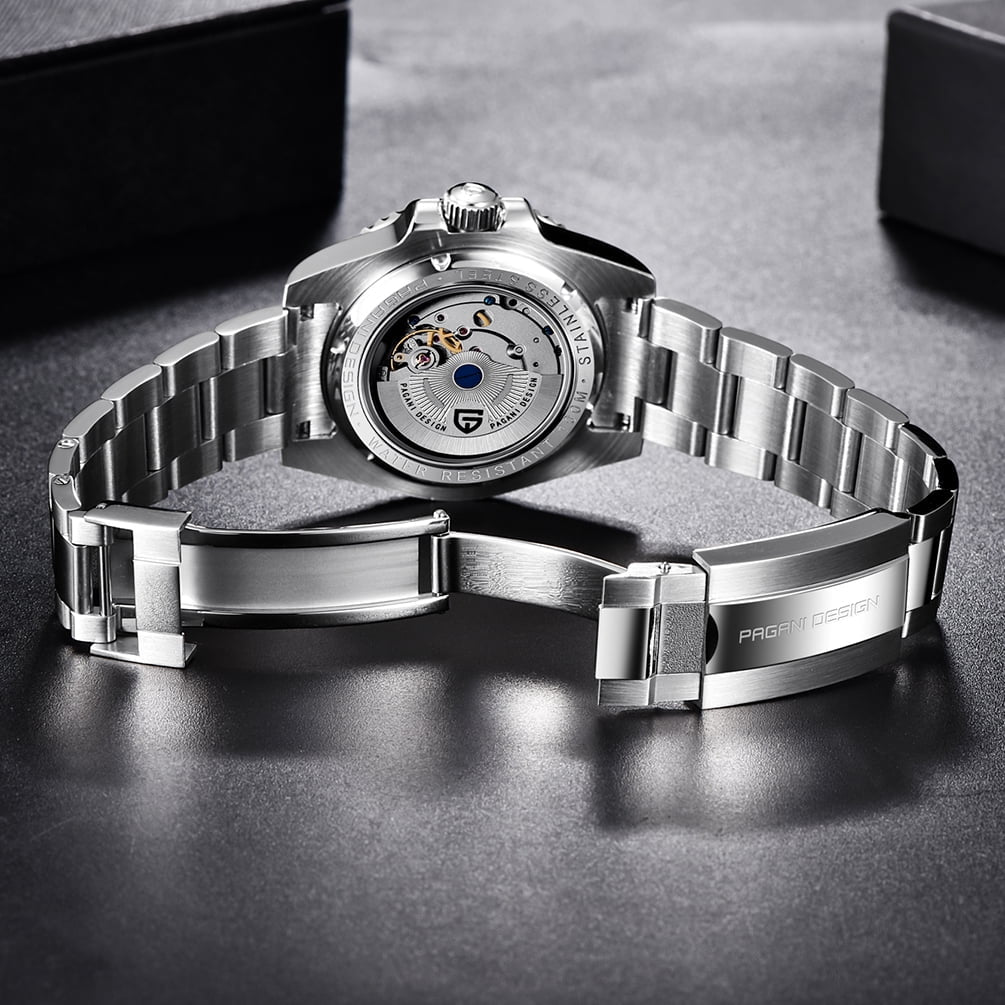 Men'S Automatic GMT Watches 40Mm Casual Stainless Steel Waterproof Mechanical Wrist Watch for Men PD1662