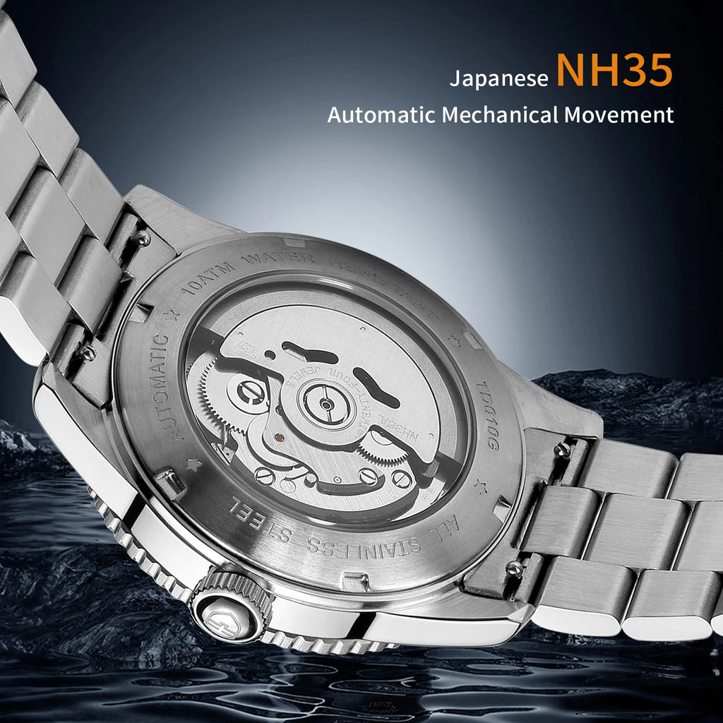 TOPHILL Watches Business Automatic Movement NH35 Mechanical Watches 10Bar Waterproof