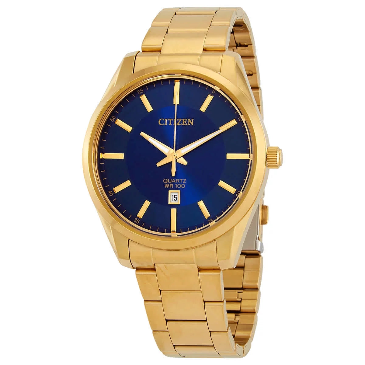 Quartz Blue Dial Gold-Tone Men'S Watch BI1032-58L