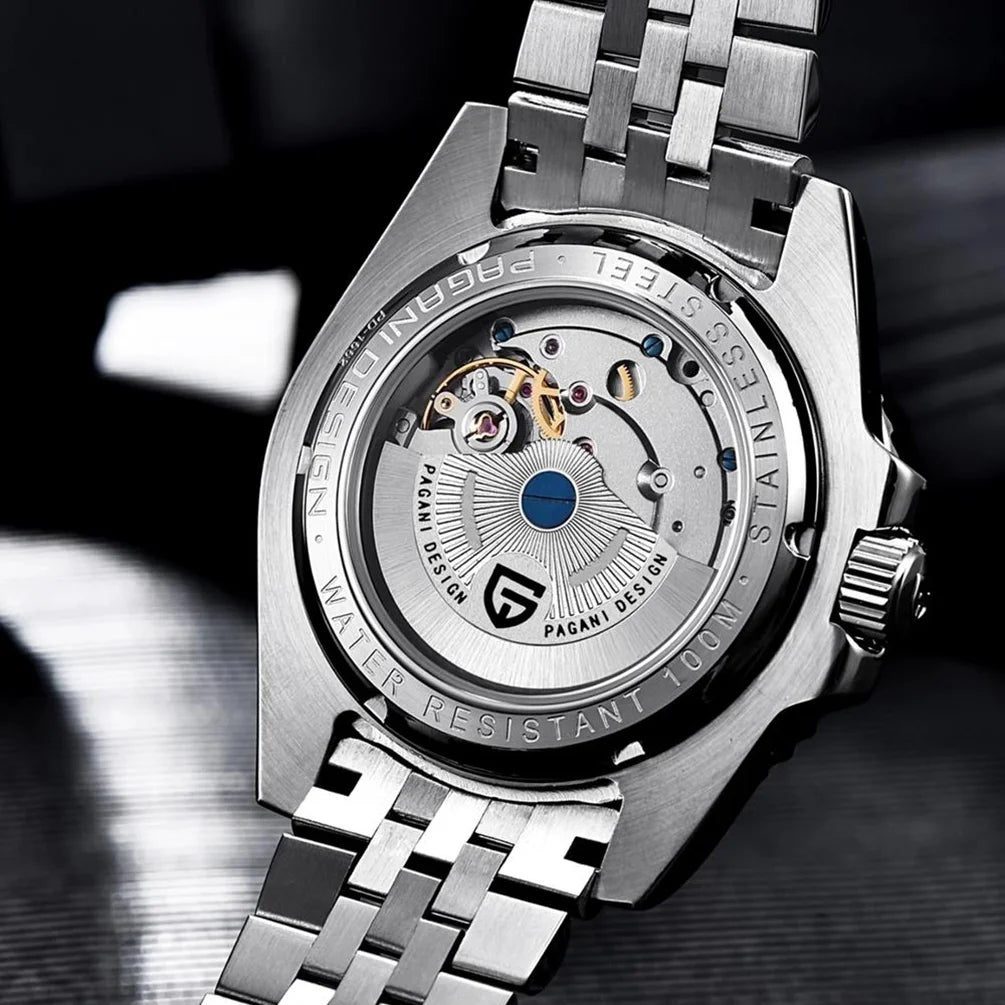 Men'S Automatic GMT Watches 40Mm Casual Stainless Steel Waterproof Mechanical Wrist Watch for Men PD1662