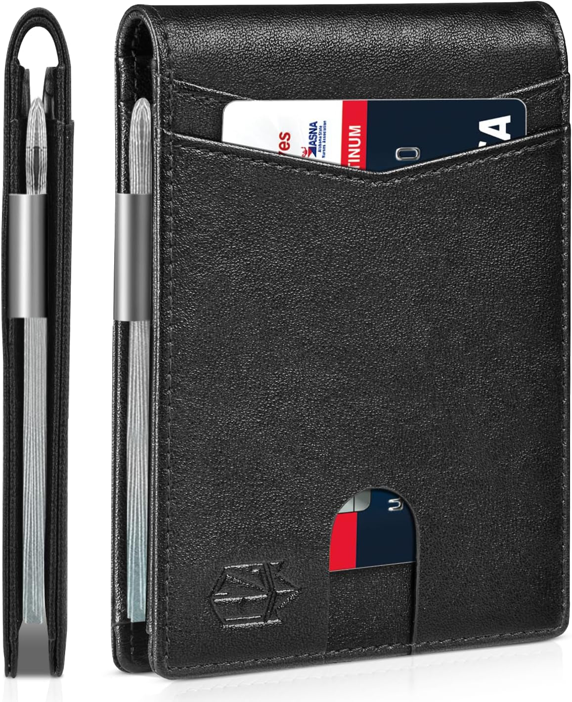 Zitahli Sport Fan Wallets for Men,Mens Bifold Wallet 10-12 Cards, Slim Leather Wallet with Money Clip & ID Window, RFID Blocking Thin Minimalist Credit Card Holder Gifts for Men