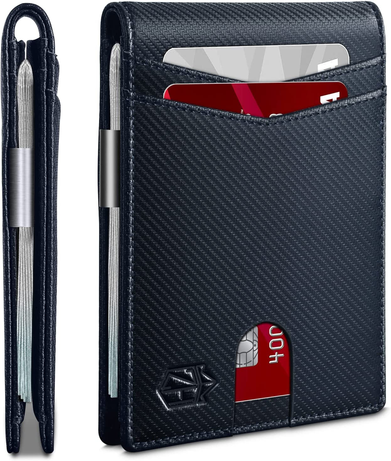 Zitahli Sport Fan Wallets for Men,Mens Bifold Wallet 10-12 Cards, Slim Leather Wallet with Money Clip & ID Window, RFID Blocking Thin Minimalist Credit Card Holder Gifts for Men