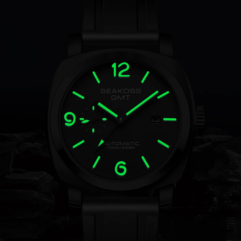 GMT Diving Automatic Mechanical Watches Men 1963 ST2557 Seagull Movement 316L Super Luminous Calendar 10Bar Wristwatches