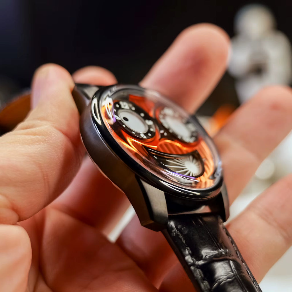 OBLVLO Creative Men'S Jorker Automatic Watch Designer Big Joker Dial Mechanical Selfwinding Wrist Watches Fashion Leather Waterp