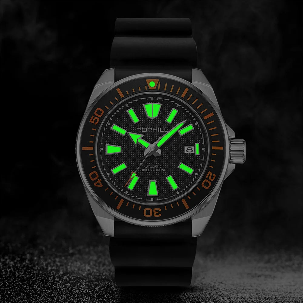 TOPHILL Sports Diving Watch 300M Waterproof Super Luminous 43.5Mm Big Dial Automatic Mechanical Men'S Wristwatch Sapphire Mirror