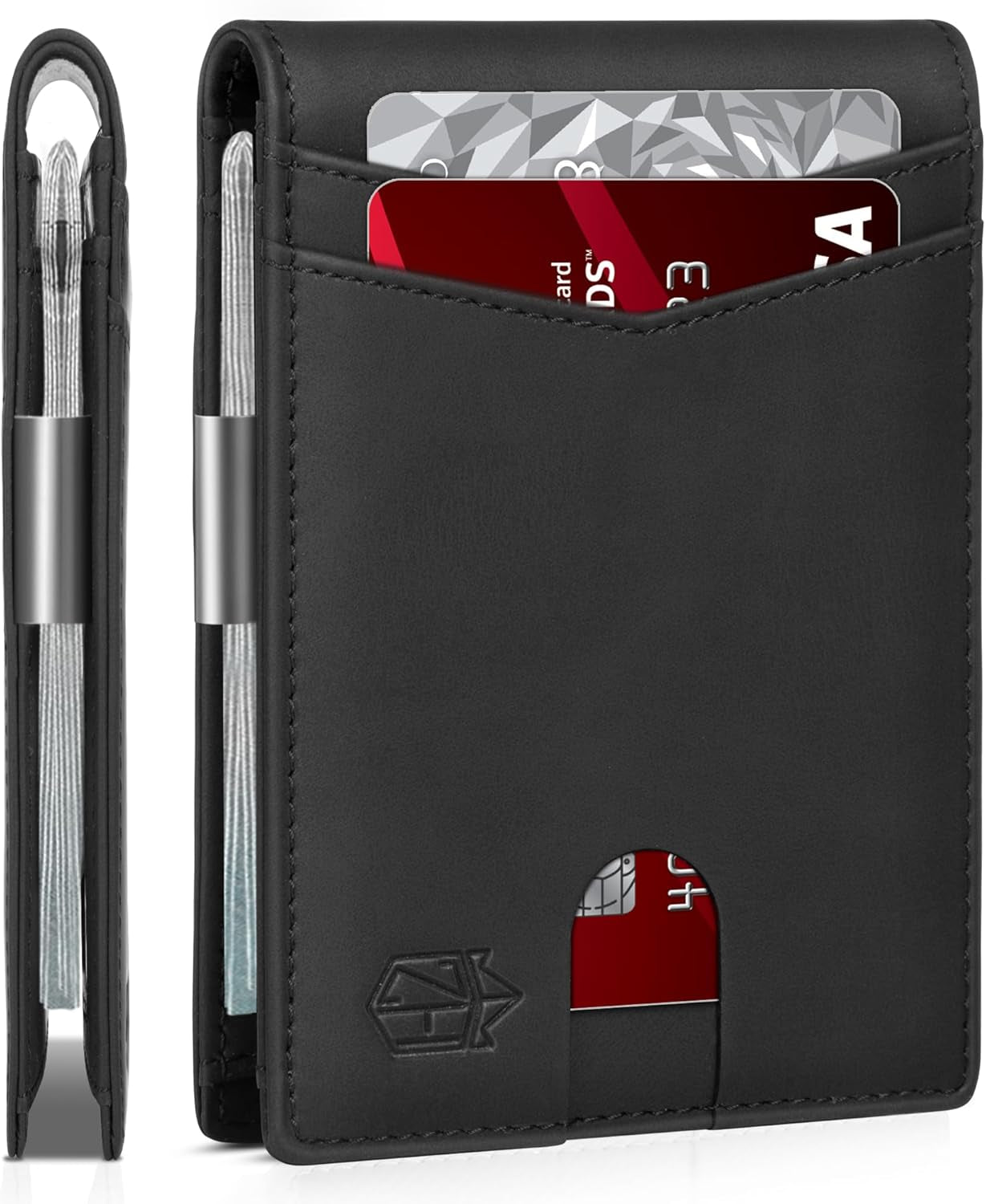 Zitahli Sport Fan Wallets for Men,Mens Bifold Wallet 10-12 Cards, Slim Leather Wallet with Money Clip & ID Window, RFID Blocking Thin Minimalist Credit Card Holder Gifts for Men