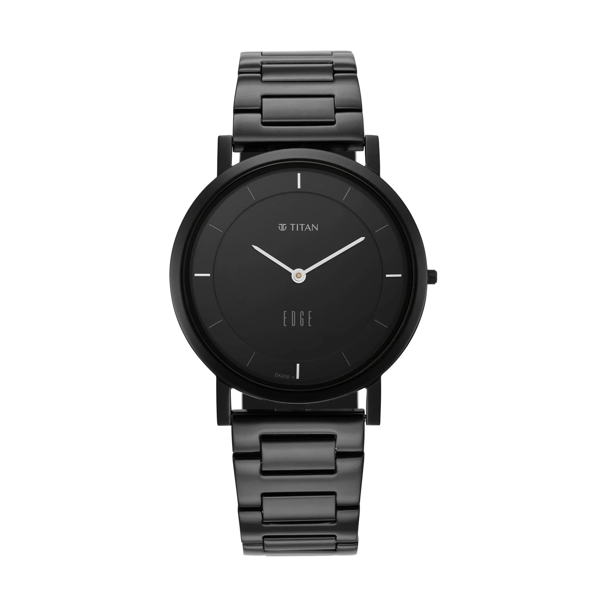 Edge Men'S Ultra Slim Analog Watch – Black Dial, Black Stainless Steel Strap, 1595NM01