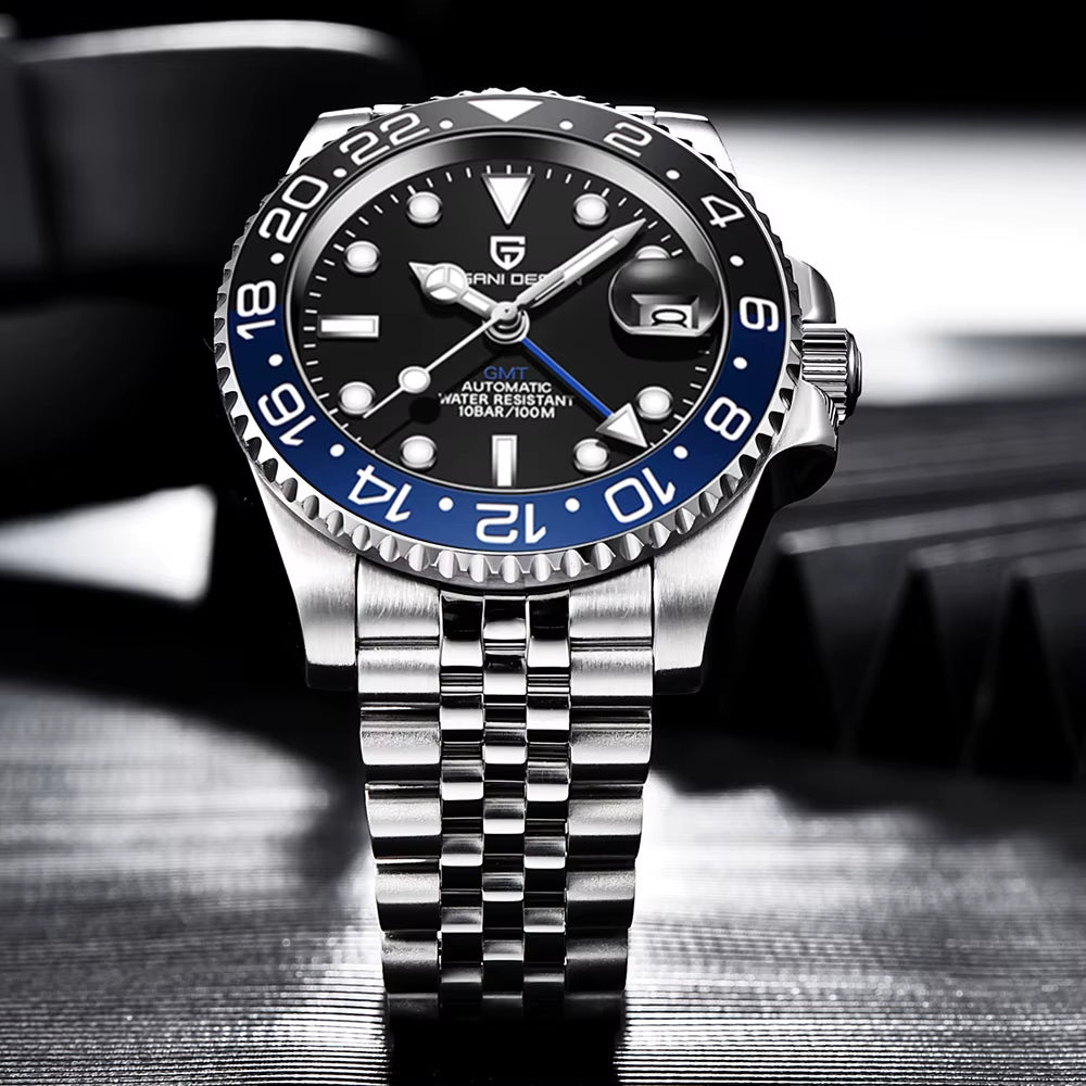 PAGANI DESIGN Men Automatic Watches Sapphire Glass 40Mm Ceramic GMT Mechanical Wristwatch Top Brand Sports Waterproof Men Watch