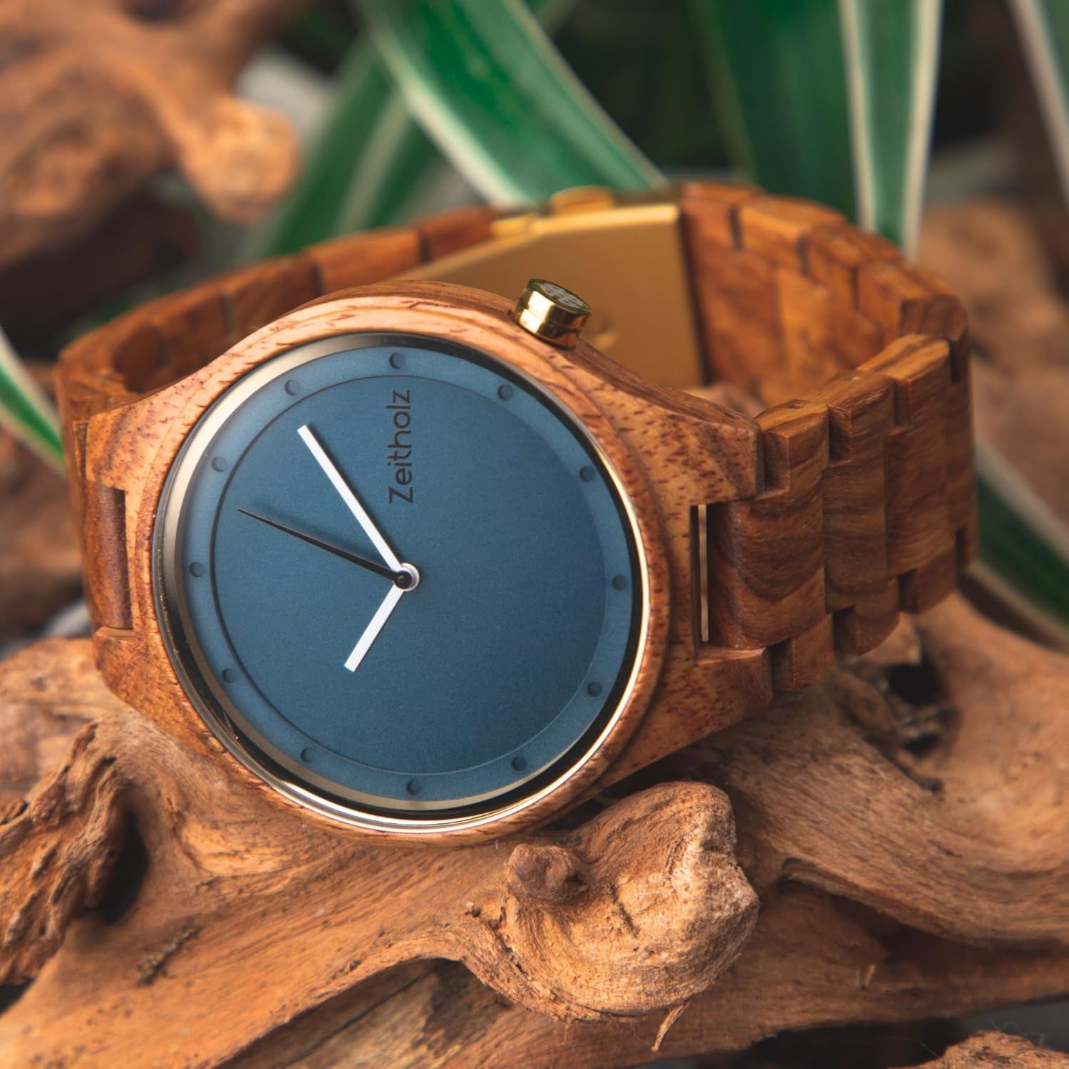 Zeitholz Wood Watches for Men, Wooden Watch, Gifts, Big Face, Analog Watch, Stolpen Collection 42Mm, 100% Natural Wood with Japanese Quartz Movement.