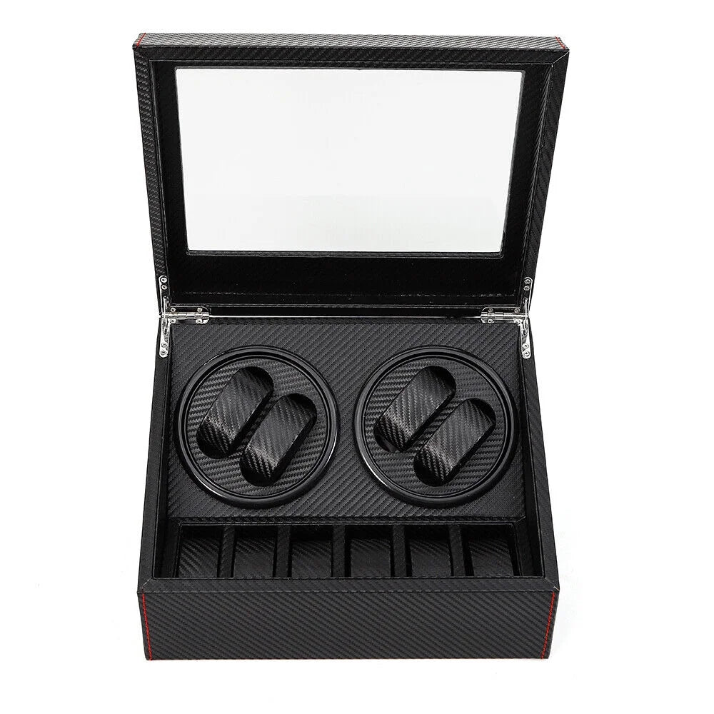 4+6 Watch Winders Automatic Rotation Display Boxes Storage Case Organizer USA