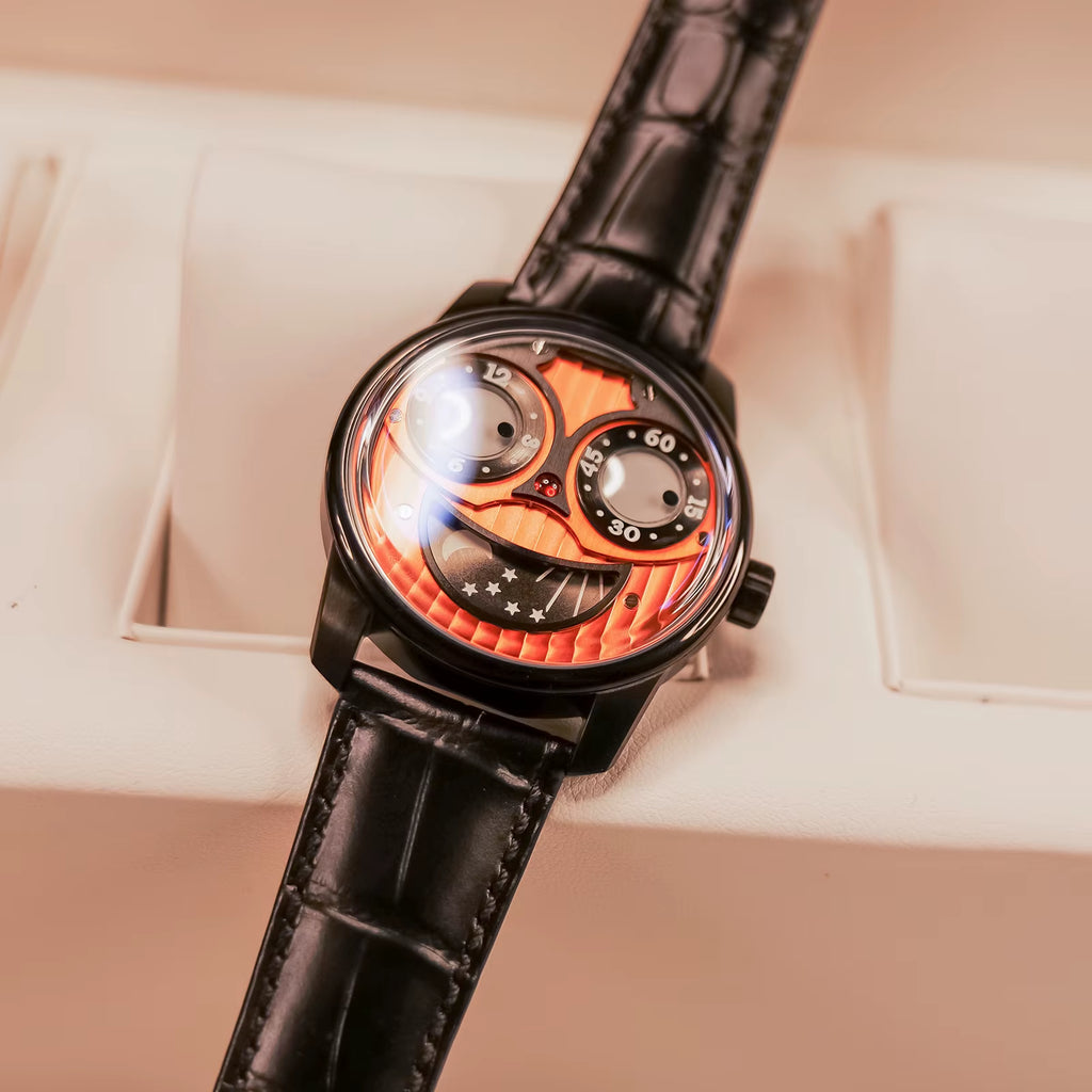 OBLVLO Creative Men'S Jorker Automatic Watch Designer Big Joker Dial Mechanical Selfwinding Wrist Watches Fashion Leather Waterp