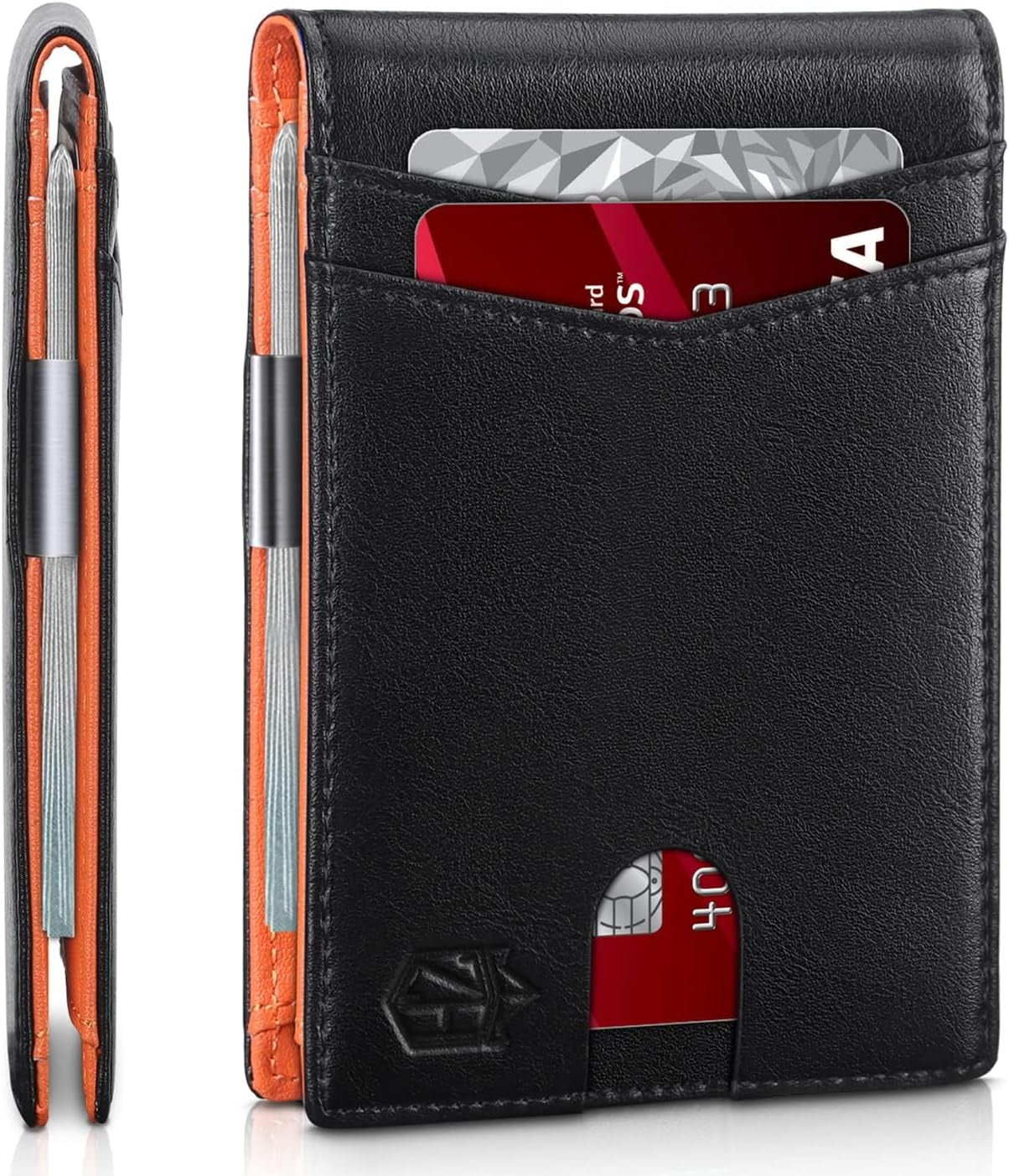 Zitahli Sport Fan Wallets for Men,Mens Bifold Wallet 10-12 Cards, Slim Leather Wallet with Money Clip & ID Window, RFID Blocking Thin Minimalist Credit Card Holder Gifts for Men