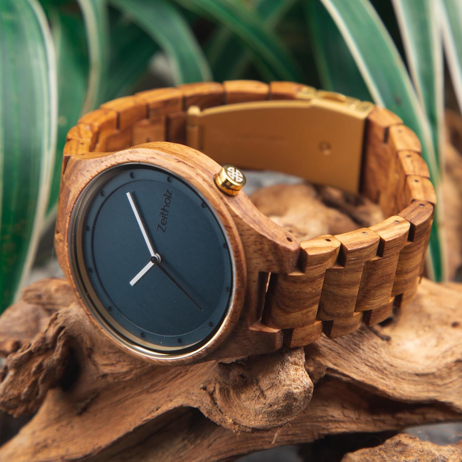 Zeitholz Wood Watches for Men, Wooden Watch, Gifts, Big Face, Analog Watch, Stolpen Collection 42Mm, 100% Natural Wood with Japanese Quartz Movement.