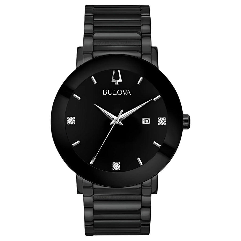Men'S Black Ion Modern Diamond Watch 98D144
