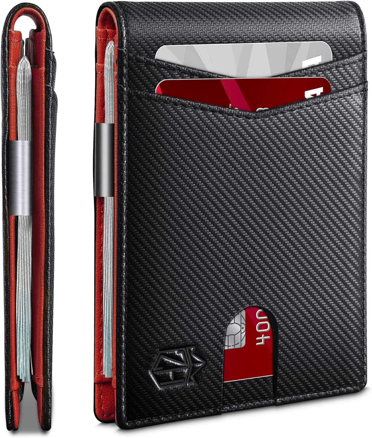 Zitahli Sport Fan Wallets for Men,Mens Bifold Wallet 10-12 Cards, Slim Leather Wallet with Money Clip & ID Window, RFID Blocking Thin Minimalist Credit Card Holder Gifts for Men