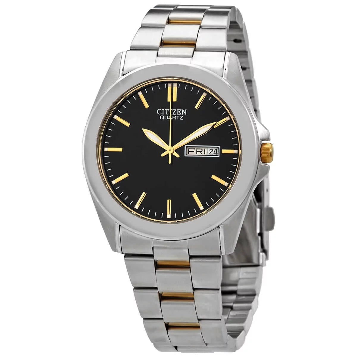 Quartz Black Dial Two-Tone Men'S Watch BF0584-56E