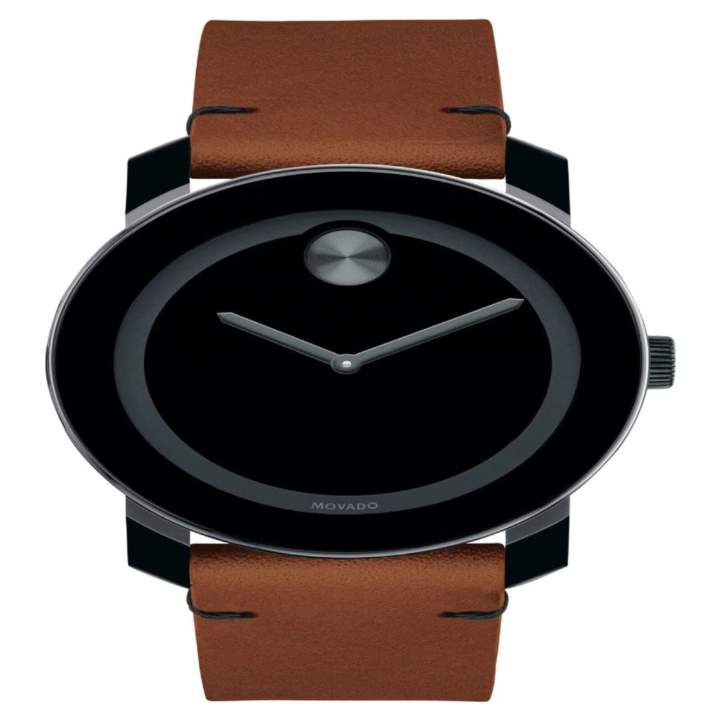 by  Men'S Leather Strap Wristwatch Gift Set, Black/Brown/Blue