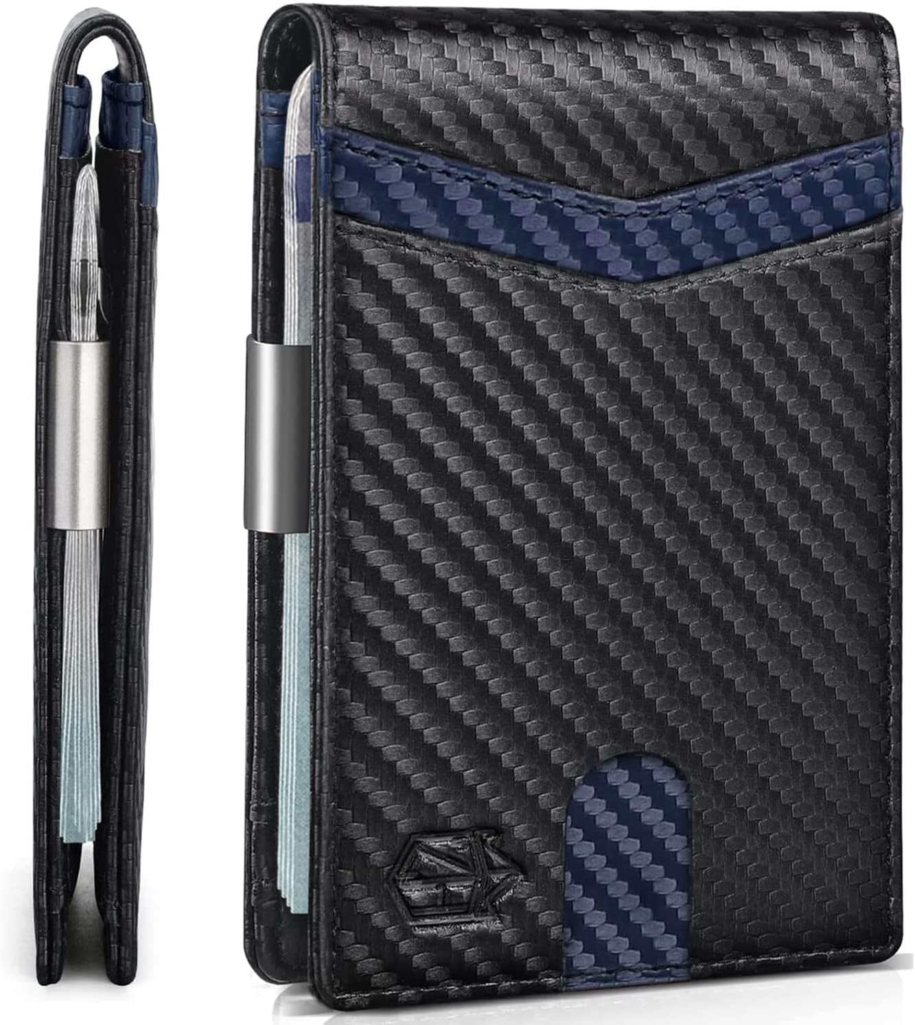 Zitahli Sport Fan Wallets for Men,Mens Bifold Wallet 10-12 Cards, Slim Leather Wallet with Money Clip & ID Window, RFID Blocking Thin Minimalist Credit Card Holder Gifts for Men