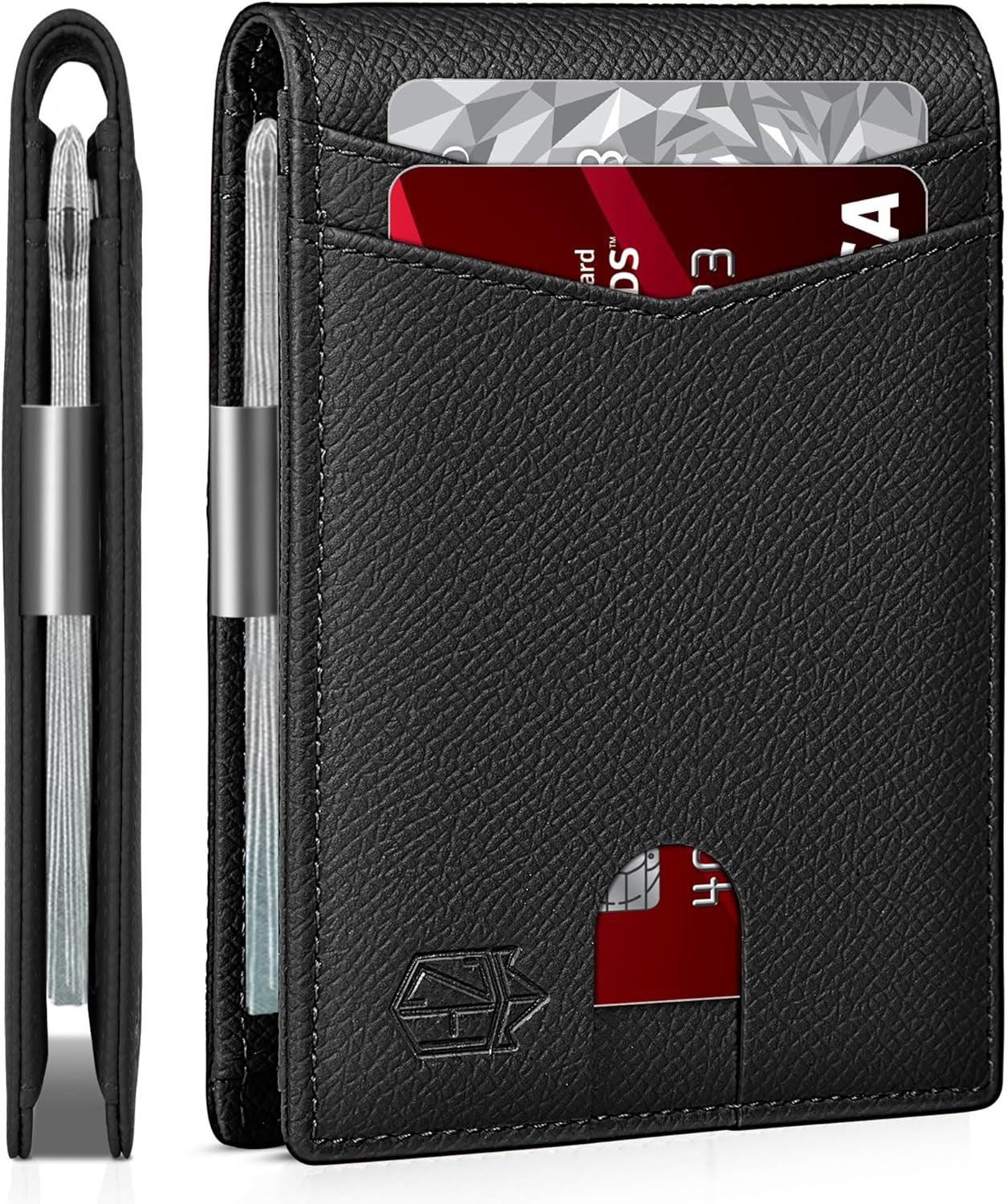 Zitahli Sport Fan Wallets for Men,Mens Bifold Wallet 10-12 Cards, Slim Leather Wallet with Money Clip & ID Window, RFID Blocking Thin Minimalist Credit Card Holder Gifts for Men